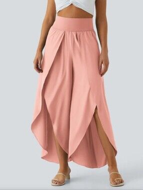 Halara Pink Flowy Beach Pants Coverup Large
